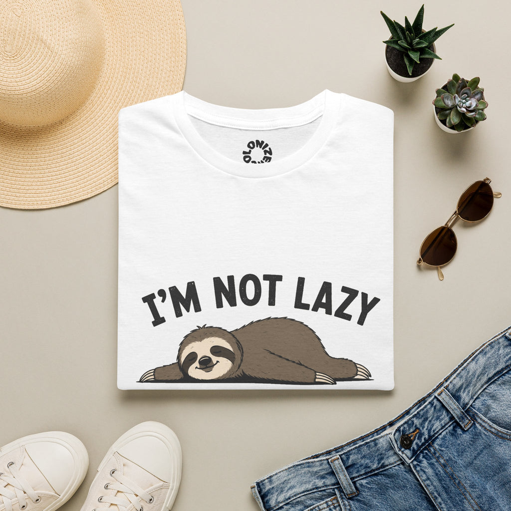 Energy Saving Mode T-Shirt — "I'm Not Lazy, I'm in Energy Saving Mode" Funny Tee